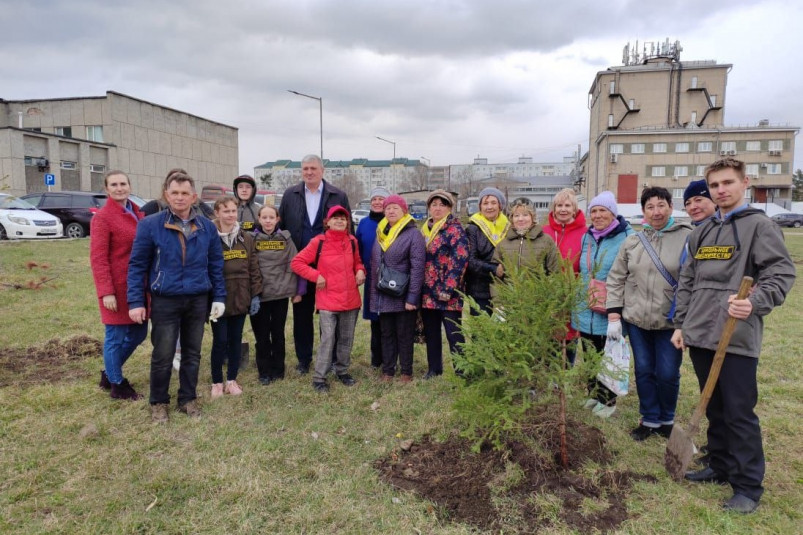 Несколько десятков деревьев высадили в Арсеньеве в рамках акции “Сад памяти”