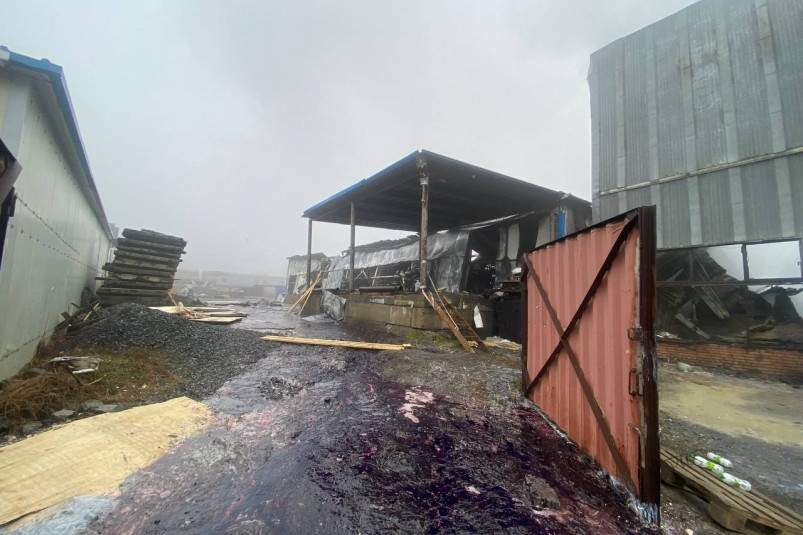 Появились новые фото с крупного пожара на складе во Владивостоке