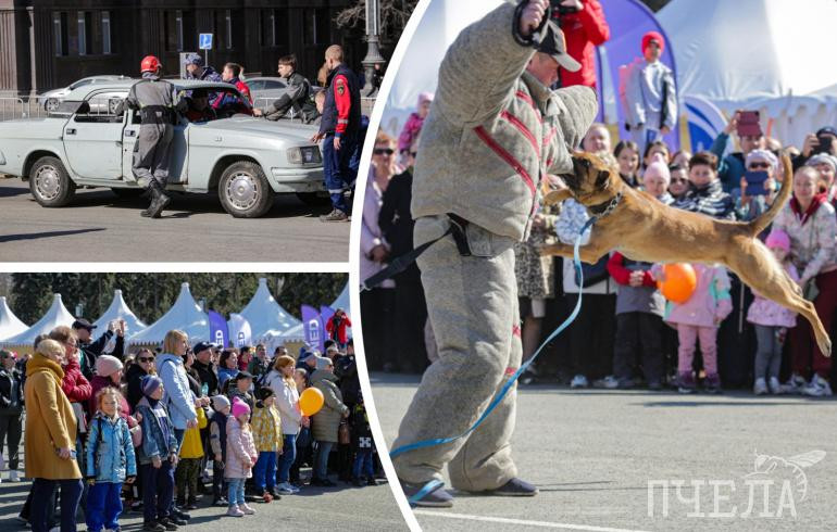 В «День защиты людей» челябинцам подарили телевизоры и дали посидеть за рулём пожарной машины