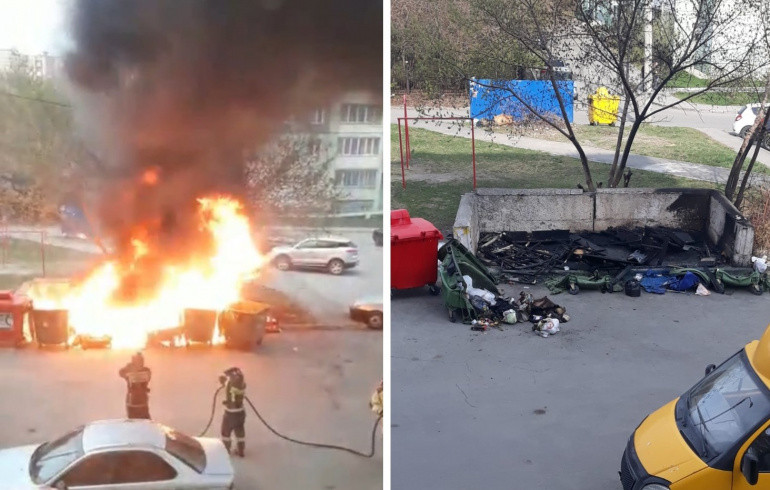 В Челябинске за сожжённые мусорные контейнеры придётся заплатить родителям 8-летнего ребёнка