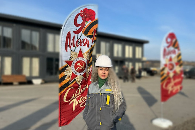 В преддверии Дня Победы белазистка Солцневского угольного разреза показала высший пилотаж