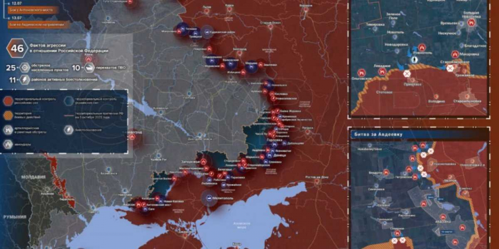 Карта боевых действий 14 июля 2023 на Украине — последние новости фронта Донбасса сегодня, обзор событий. Итоги военной спецоперации России сейчас 14.07.2023