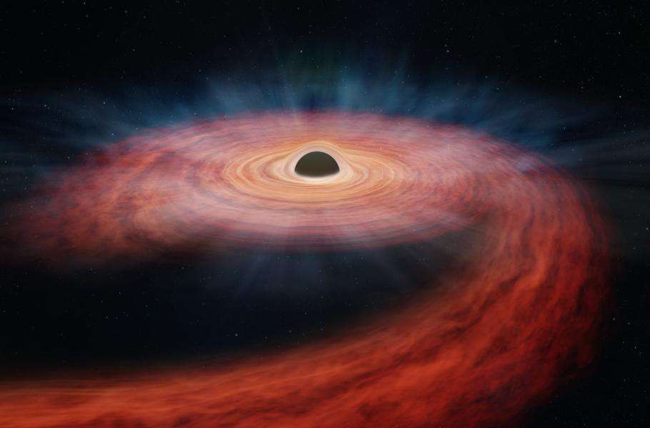 Близлежащая сверхмассивная черная дыра разорвала на части звезду, в три раза больше Солнца