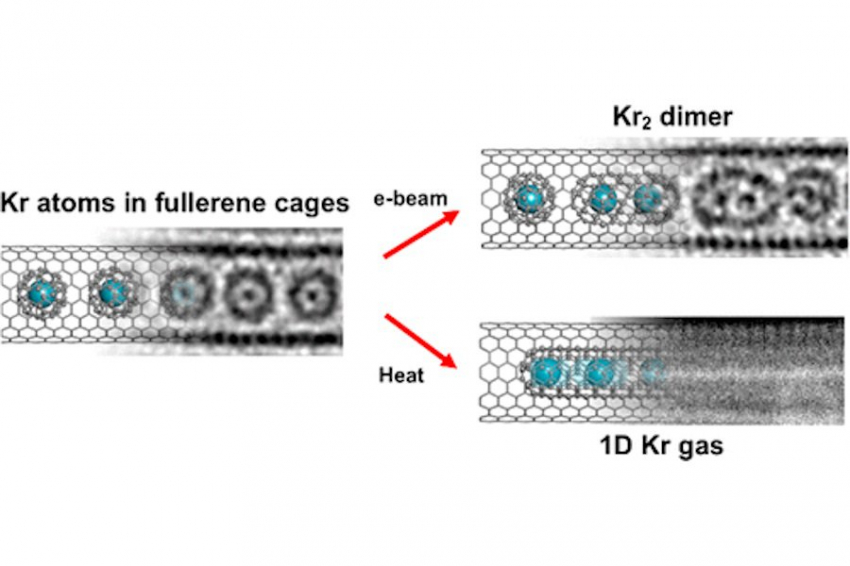 Учёные превратили облако из атомов газа криптона в «нить» (одномерный газ)
