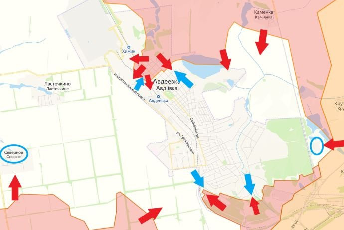 Карта боевых действий под Авдеевкой на утро сегодняшнего дня, 13 февраля: главные события