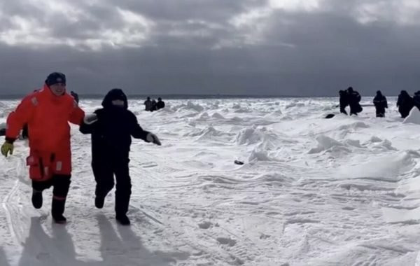 На Сахалине с отколовшейся льдины спасли 82 человека