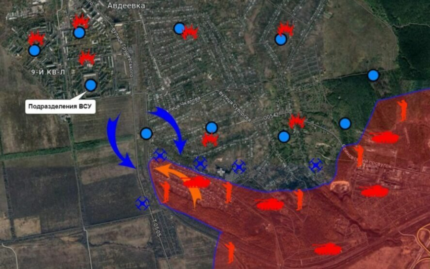 Свежая карта боёв за Авдеевку на 04.02.2024: обзор боевых действий на Авдеевском направлении