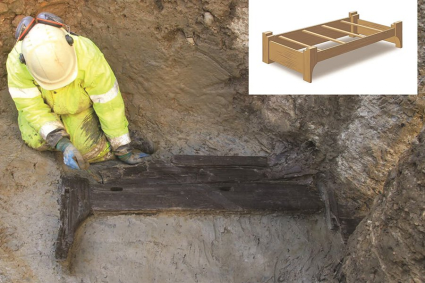 В Британии впервые в истории обнаружена римская погребальная кровать