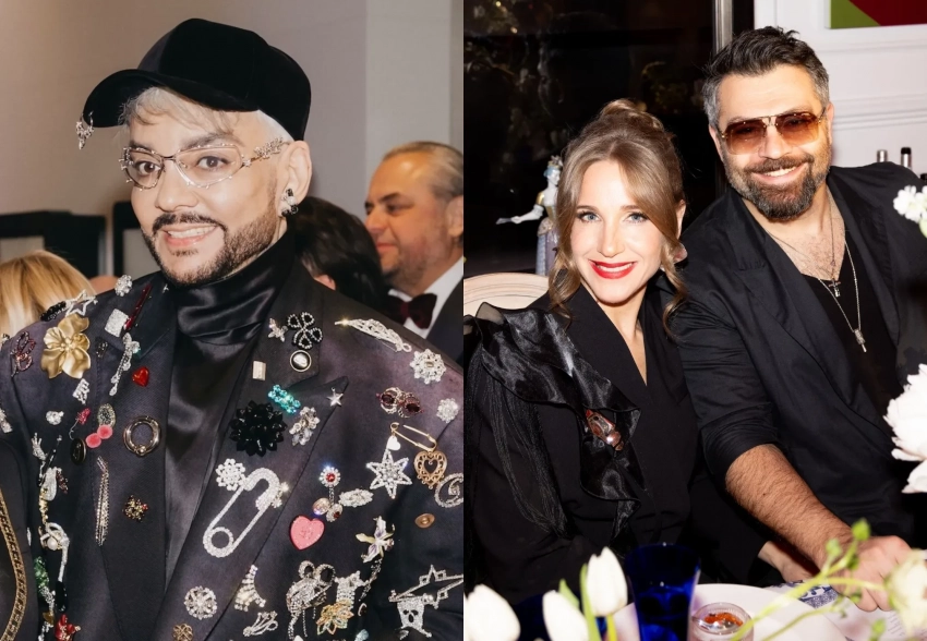 Яна Рудковская, Юлия Ковальчук и Алексей Чумаков, Ян Абрамов (в новом имидже) и Виктория Шелягова на премьере клипа Филиппа Киркорова