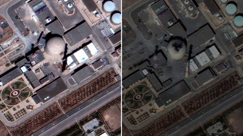 Опубликованы спутниковые снимки с результатом израильского удара по ядерному реактору в иранском Араке (Эраке)