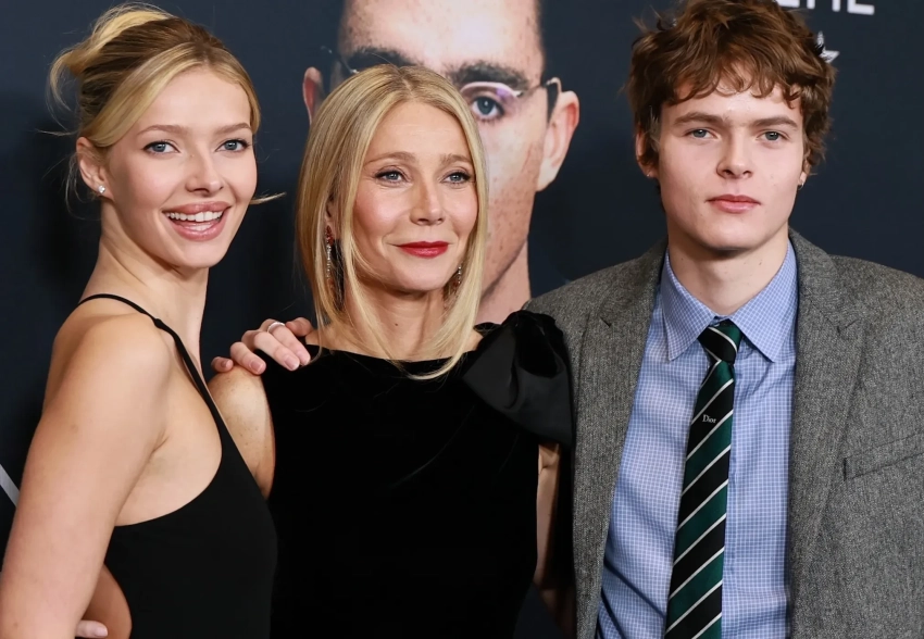 Гвинет Пэлтроу с детьми (впервые на красной дорожке), Тимоти Шаламе с матерью и сын Умы Турман на премьере фильма "Марти Великолепный"