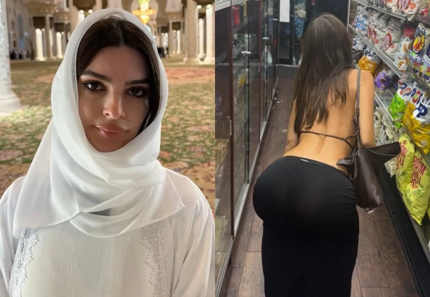 "Прояви немного долбанного уважения". Эмили Ратаковски раскритиковали за фото в мечети и твёрк в супермаркете