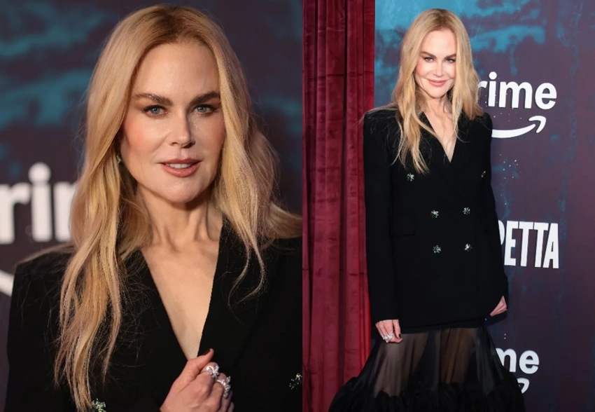 58-летняя Николь Кидман вышла в свет в пиджаке на голое тело и прозрачной юбке